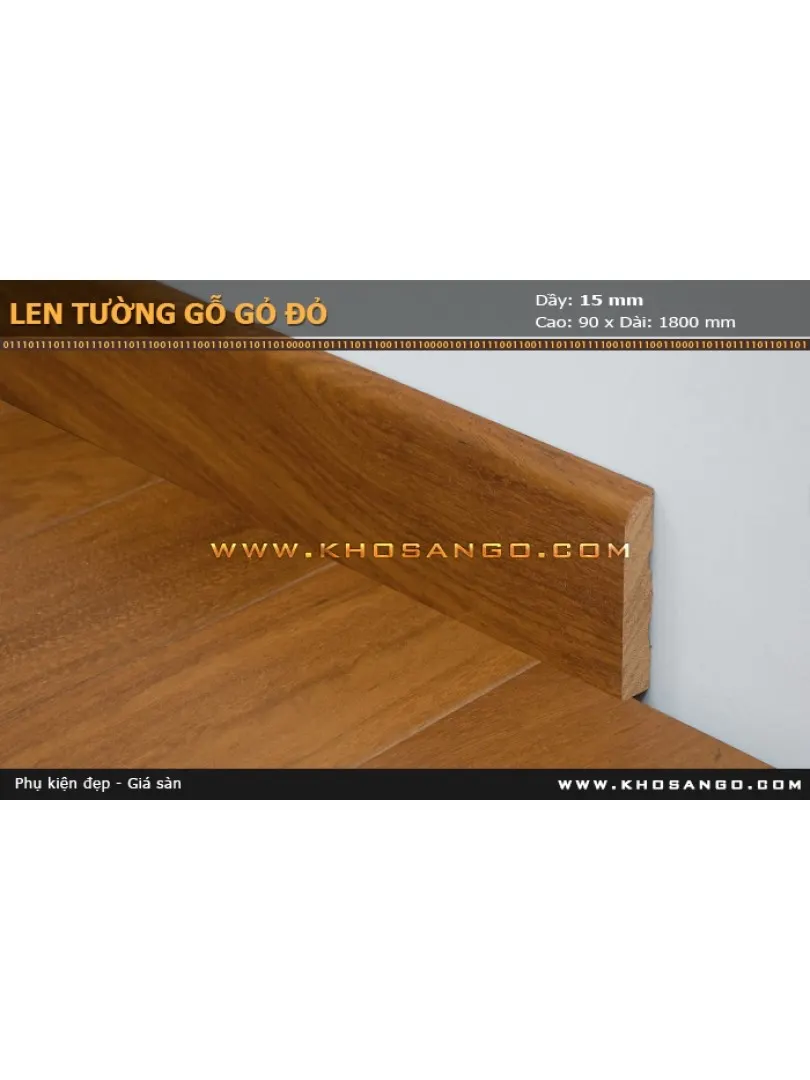Len Tường gỗ gỏ đỏ