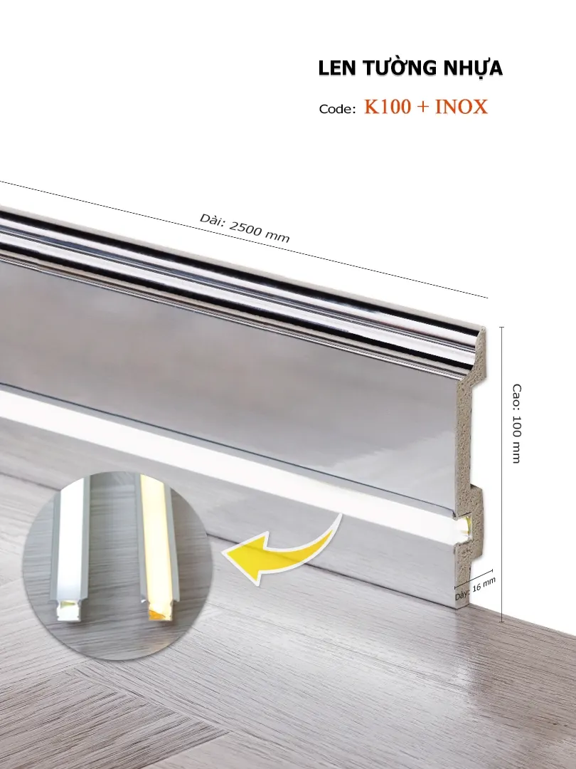 Len Tường Led K100+INOX