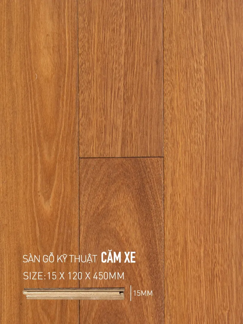 Sàn gỗ Căm Xe Engineered 120x450mm