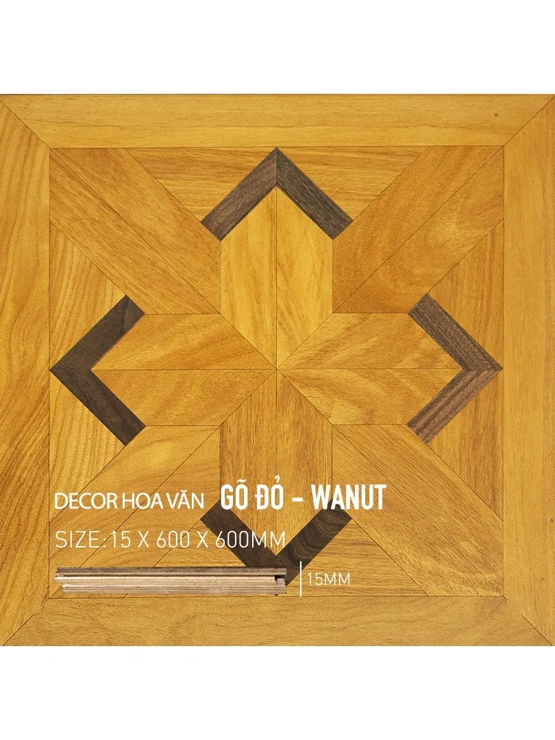 Sàn gỗ Hoa Văn Walnut- Gõ Đỏ 600x600mm