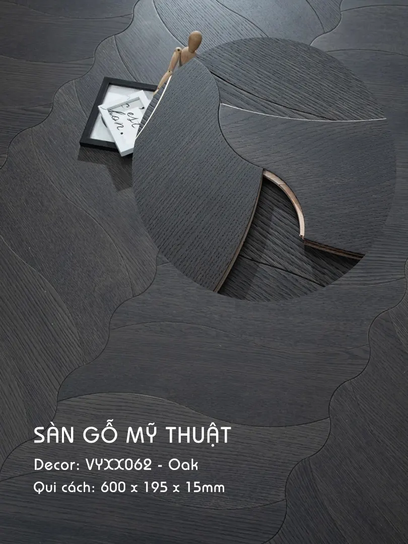 Sàn gỗ Mỹ Thuật Sồi - VYXX062 Kiểu Chiếc Lá