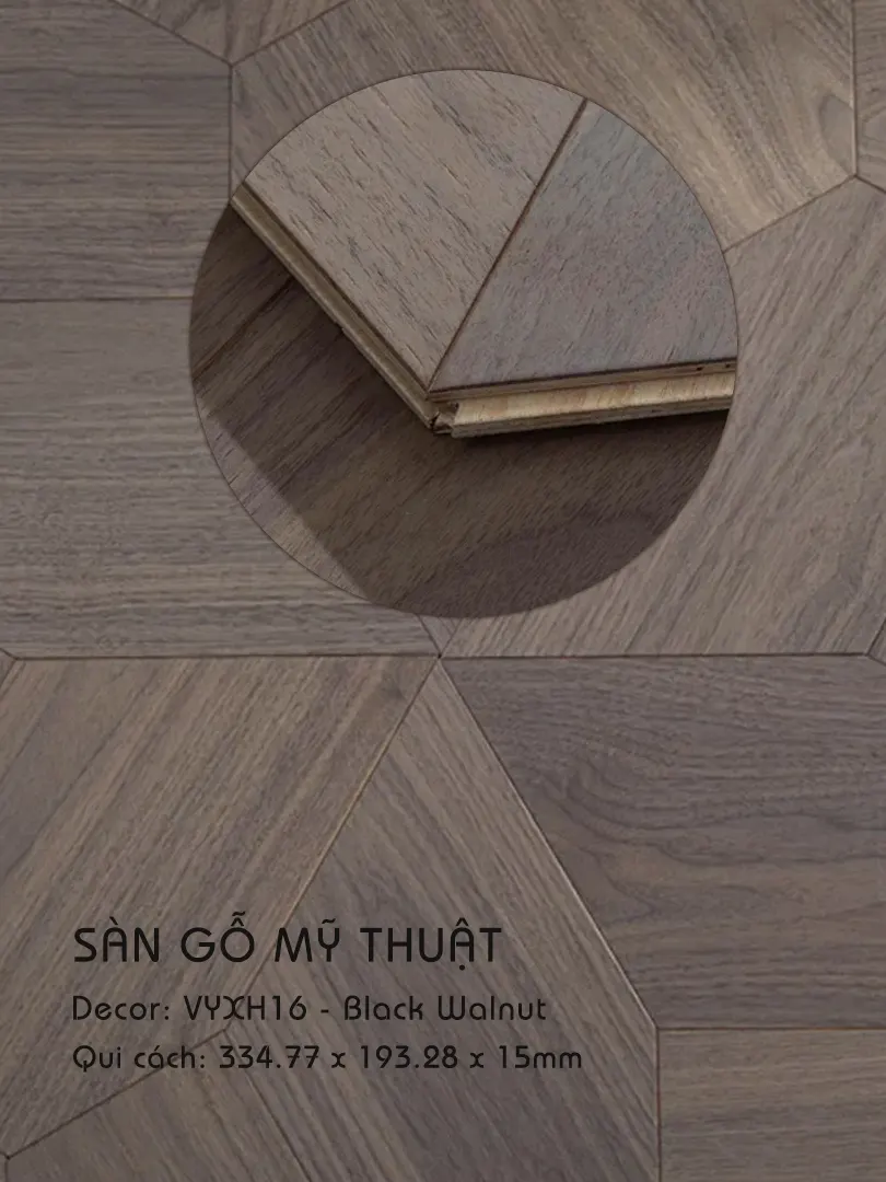 Sàn gỗ Mỹ Thuật Walnut - VYXH16