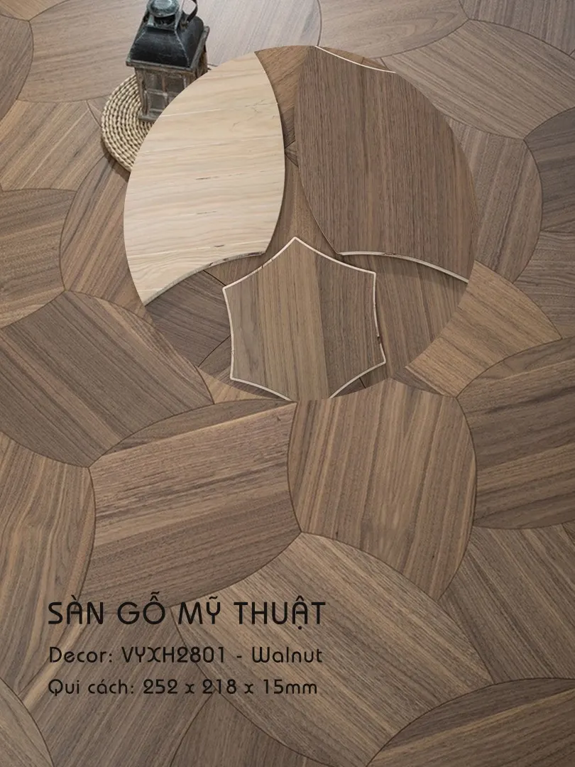 Sàn gỗ Mỹ Thuật Walnut - VYXH2801