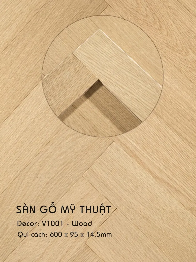 Sàn gỗ Mỹ Thuật Xương Cá Wood - V1001
