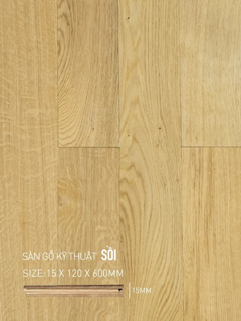 Sàn gỗ Sồi Engineered 120x600mm