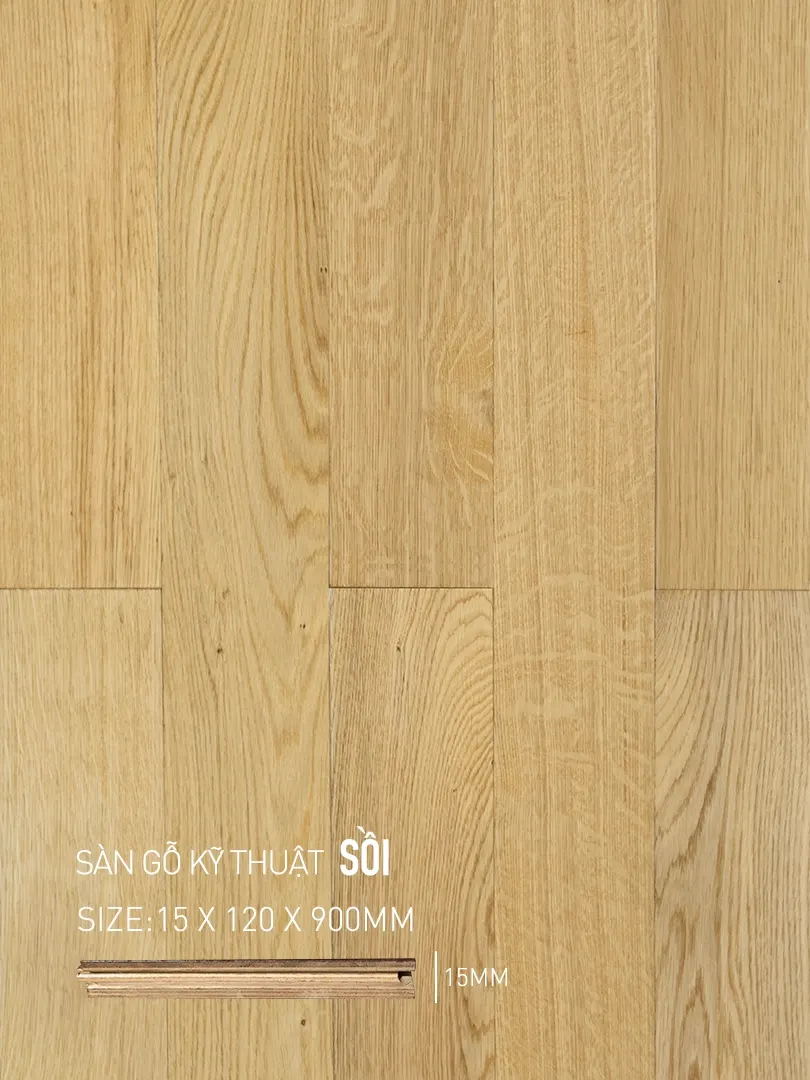 Sàn gỗ Sồi Engineered 120x900mm