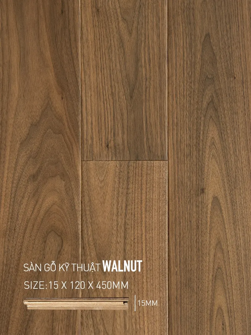 Sàn gỗ Walnut Engineered 120x450mm