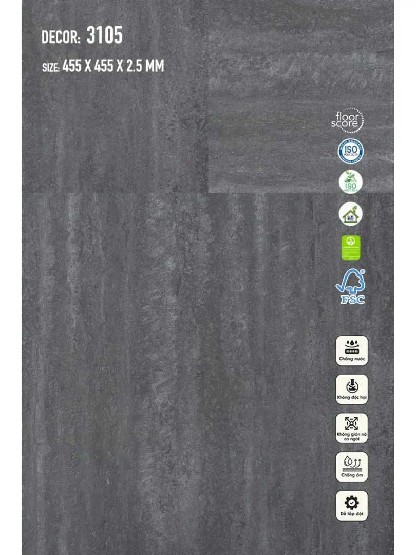 Sàn nhựa Galaxy Giả Đá 3105