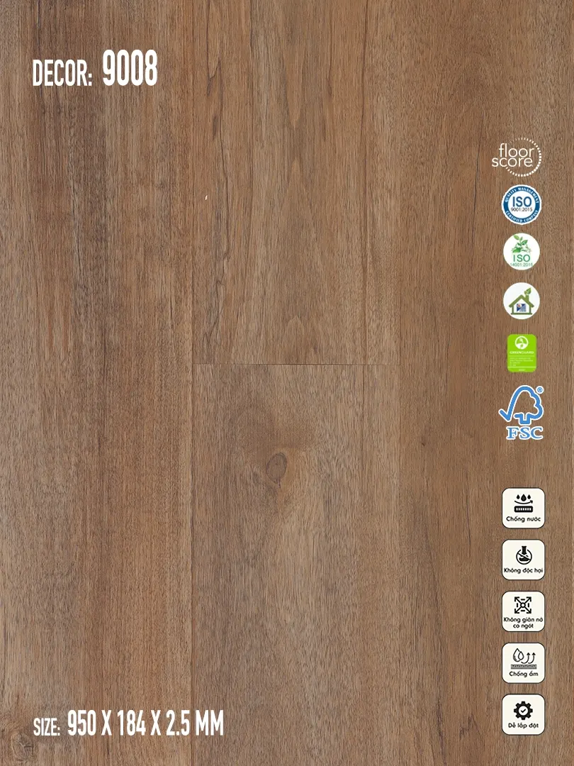 Sàn nhựa Galaxy Vân Gỗ 9008