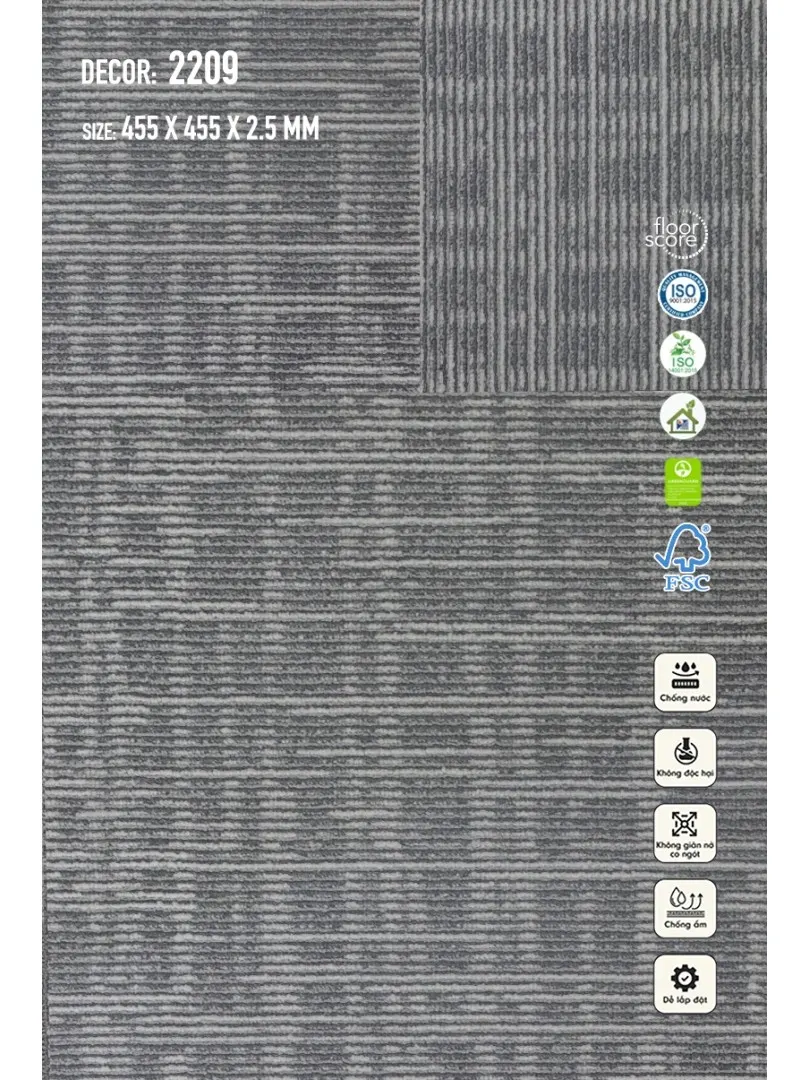 Sàn Nhựa Galaxy Vân Thảm 2209