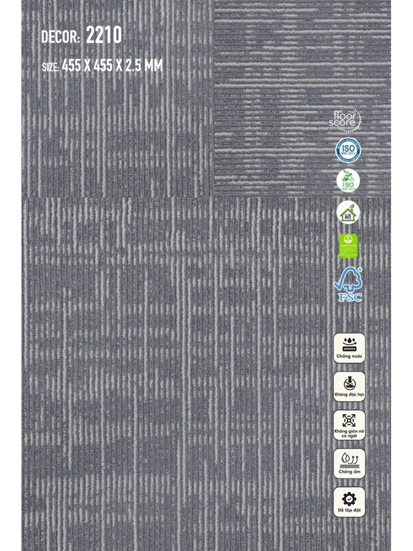 Sàn Nhựa Galaxy Vân Thảm 2210