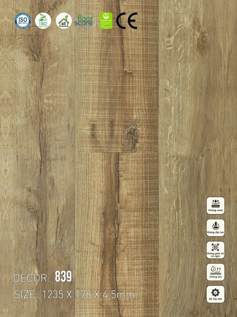 Sàn nhựa VinapoLy 4.5mm 839