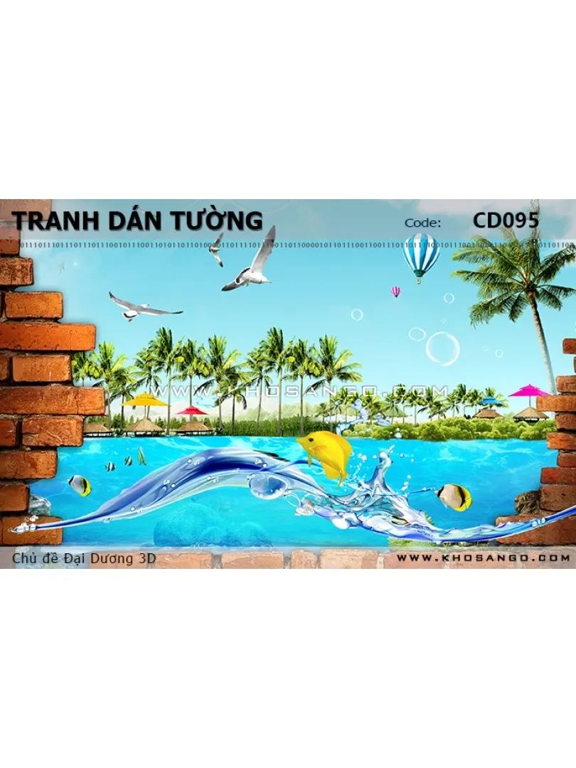 Tranh dán tường Đại Dương 3D CD095