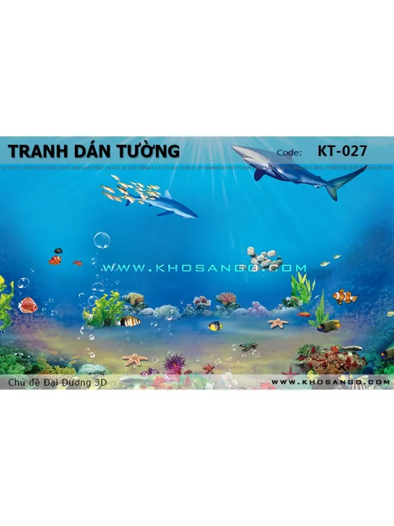 Tranh dán tường Đại Dương 3D KT-027